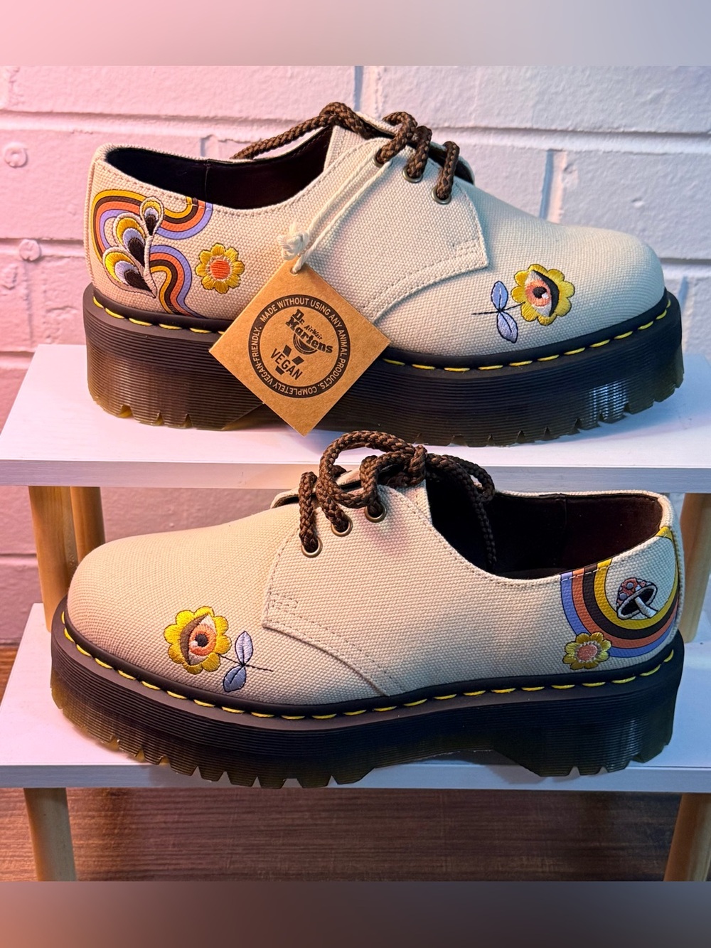 NWT Dr. Martens V 1461 Quad Retro Ray Vegan Platform Shoes Women’s 10
